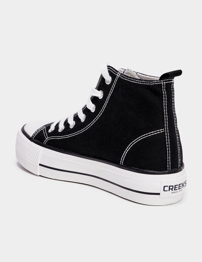 Baskets montantes à lacets Creeks noir femme