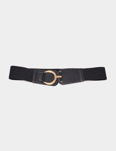 Ceinture élastiquée avec boucle noir femme