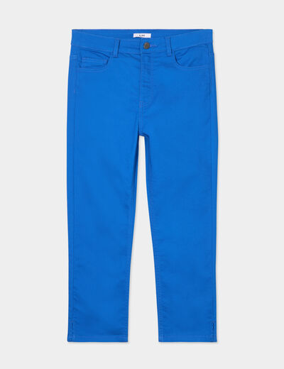 Pantacourt slim 5 poches bleu roi femme