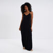 Robe longue bretelles bijoux noir femme