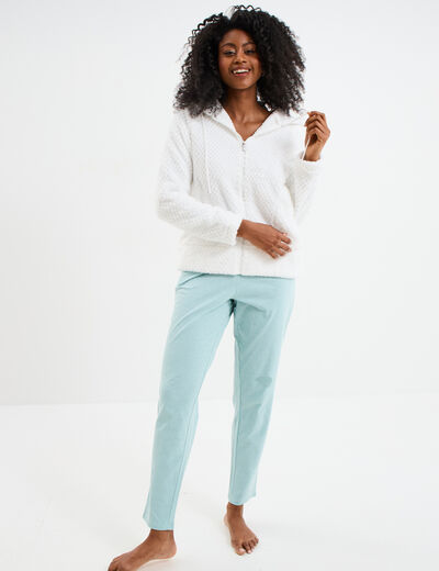 Pantalon de pyjama ajusté vert canard femme