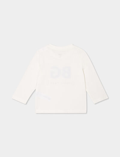 T-shirt épaule boutonnée manches longues blanc bébé garçon