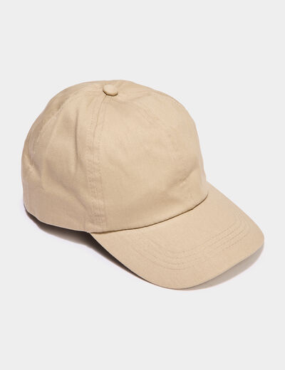 Casquette coton bomb&eacute;e ajustable sable gar&ccedil;on