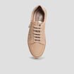 Derbies zippées en cuir pied large sable femme
