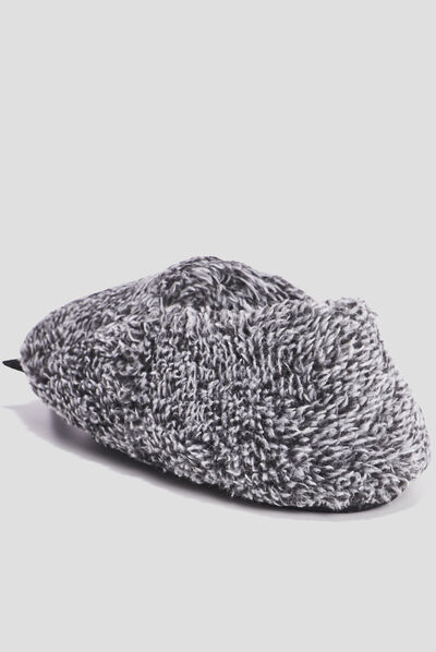 Chaussons en imitation fourrure gris garçon