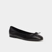 Ballerines plates en cuir noir femme