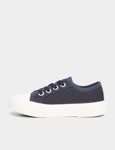 Tennis basses en toile bleu marine gar&ccedil;on