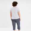 Ensemble pyjama corsaire 2 pi&egrave;ces coton gris clair femme grande taille