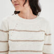 Pull ajouré devant col rond Creeks beige femme