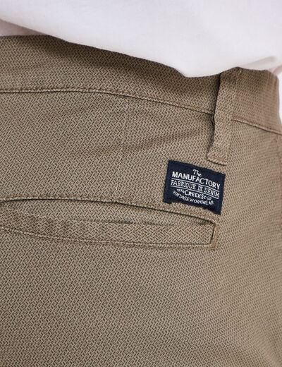 Pantalon chino slim stretch vert olive homme