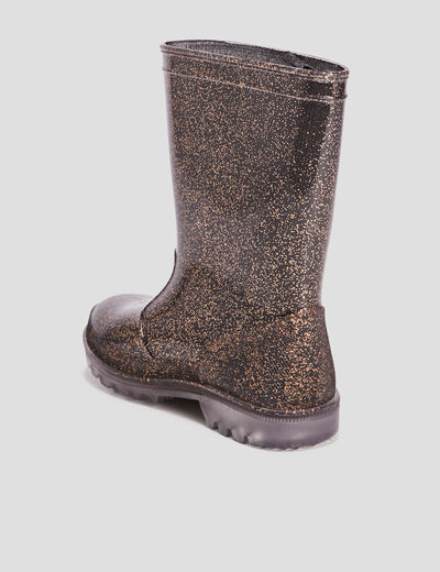 Bottes de pluie à paillettes noir fille