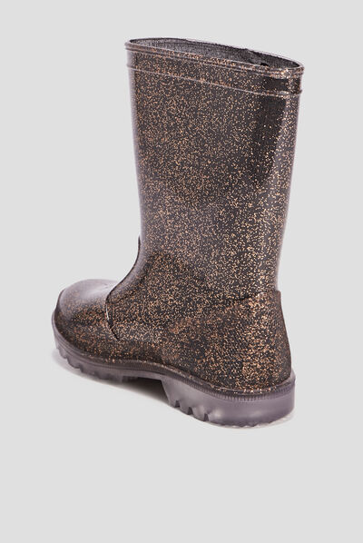Bottes de pluie à paillettes noir fille