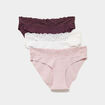 Lot 3 culottes avec dentelle parme femme