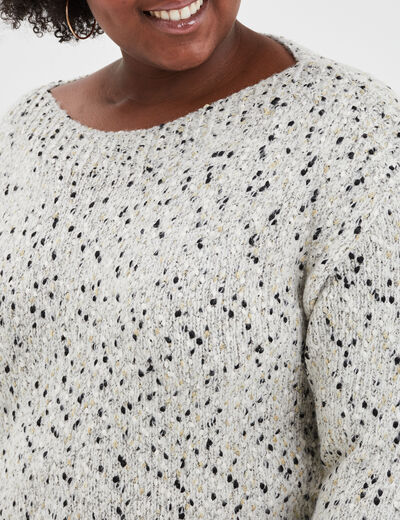 Pull col bateau blanc femme grande taille