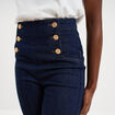 Jean flare &agrave; pont denim brut femme