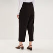 Pantalon droit cropped taille haute noir femme