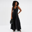 Combinaison pantalon avec voile jupe noir femme