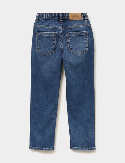 Jeans jogger droit taille &eacute;lastiqu&eacute;e denim stone gar&ccedil;on