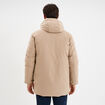 Parka mi-longue &agrave; capuche taupe homme