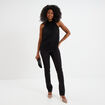 Débardeur dentelle encolure américaine noir femme