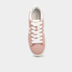 Baskets &agrave; lacets su&eacute;dine rose femme
