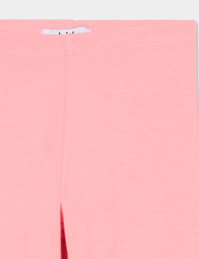 Legging long coton taille élastiquée rose fille