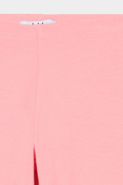Legging long coton taille &eacute;lastiqu&eacute;e rose fille