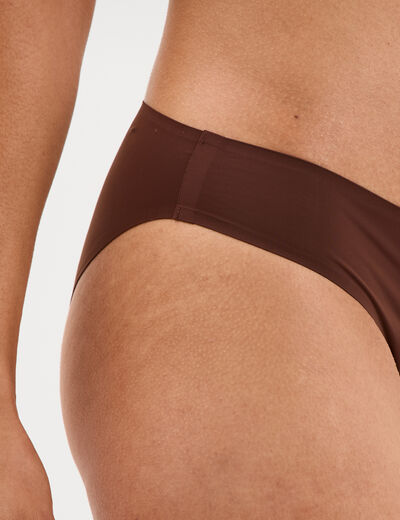 Culotte microfibre sans coutures marron femme