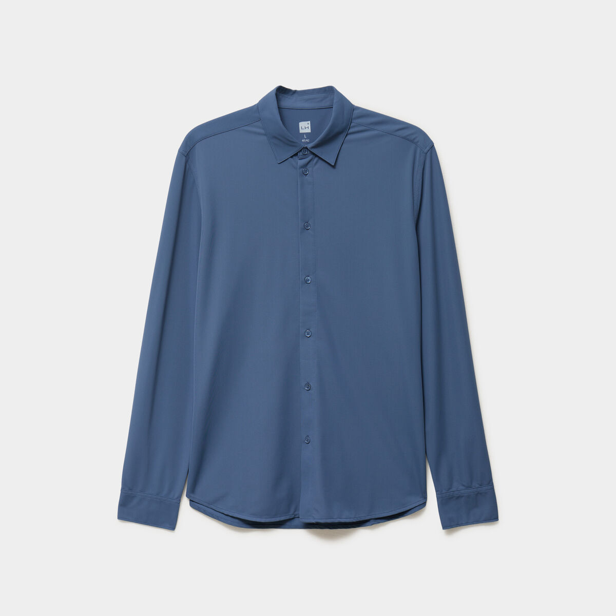 Chemise manches longues stretch bleu gris homme