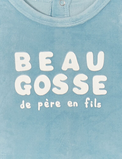 Dors-bien manches longues boutonné bleu gris bébé garçon