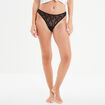 String avec dentelle noir femme