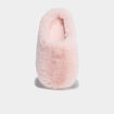 Chaussons mules fausse fourrure rose femme