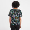 T-shirt col en V manches courtes noir femme