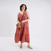 Robe longue bretelles vieux rose femme grande taille