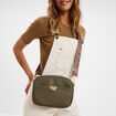 Sac arrondi avec 2 bandoulières vert kaki femme
