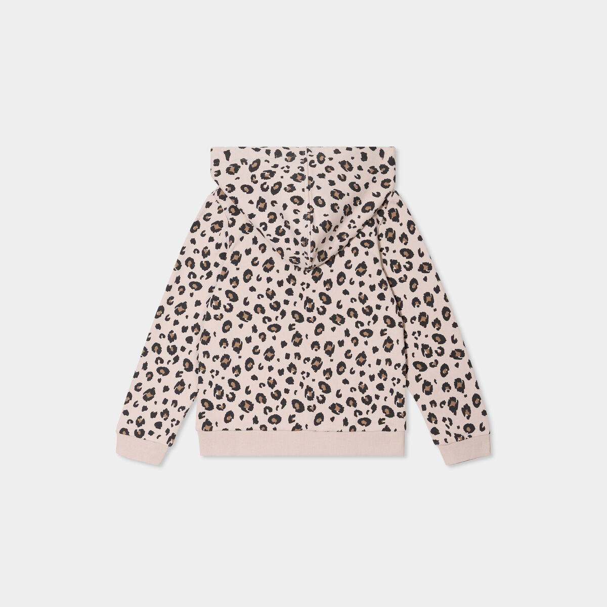 Sweat zippé à capuche sable fille