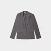 Veste blazer droite manches longues gris fonc&eacute; femme