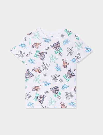 T-shirt manches courtes coton blanc garçon