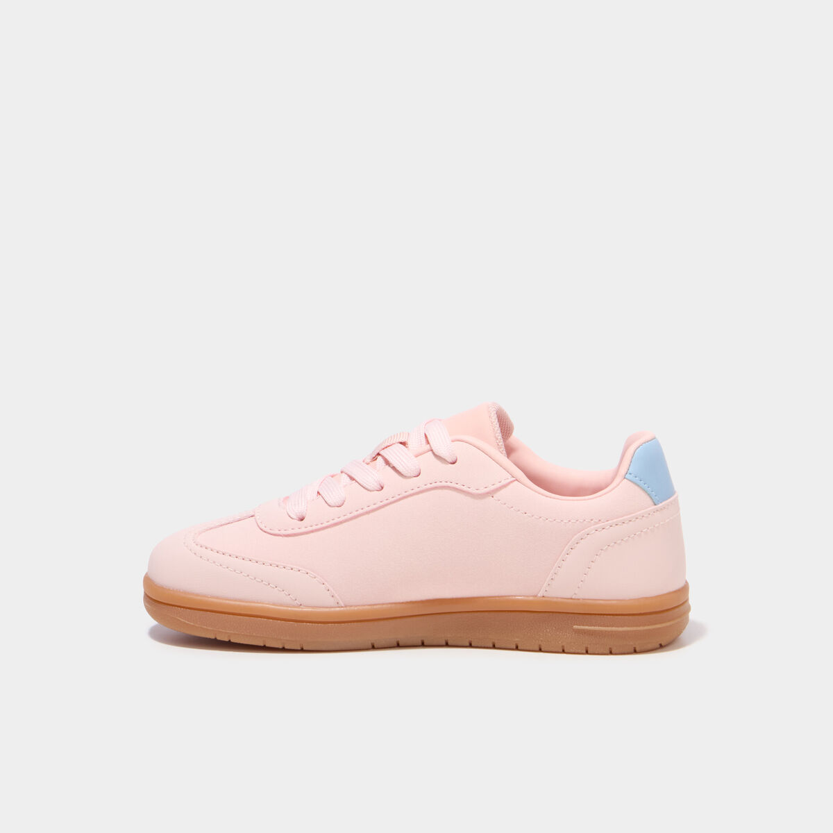 Baskets basses &agrave; lacets rose fille