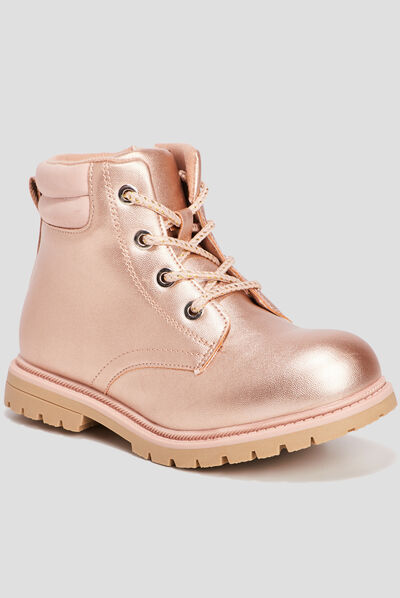 Bottines irisées rose champagne fille