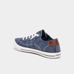 Tennis basses en toile &agrave; lacets bleu marine homme