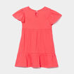 Robe volantée évasée manches courtes rose cerise bébé fille