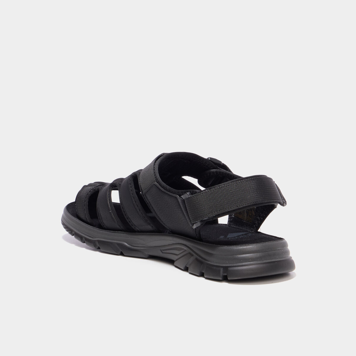 Sandales &agrave; scratchs avec bout rond noir homme
