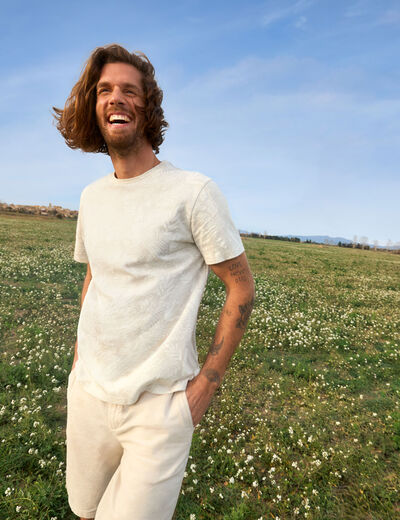Bermuda chino à coulisse gris clair homme