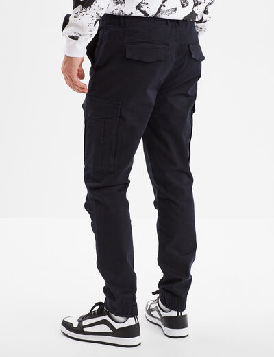 Pantalon cargo slim bleu fonc&eacute; homme