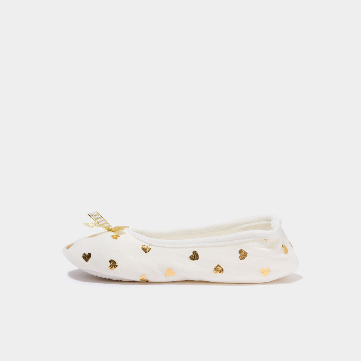 Chaussons ballerines avec pochette blanc femme