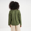 Chemise manches retroussables vert kaki femme