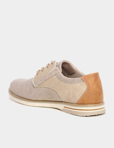 Derbies plates &agrave; lacets sable homme