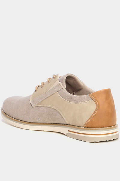 Derbies plates &agrave; lacets sable homme