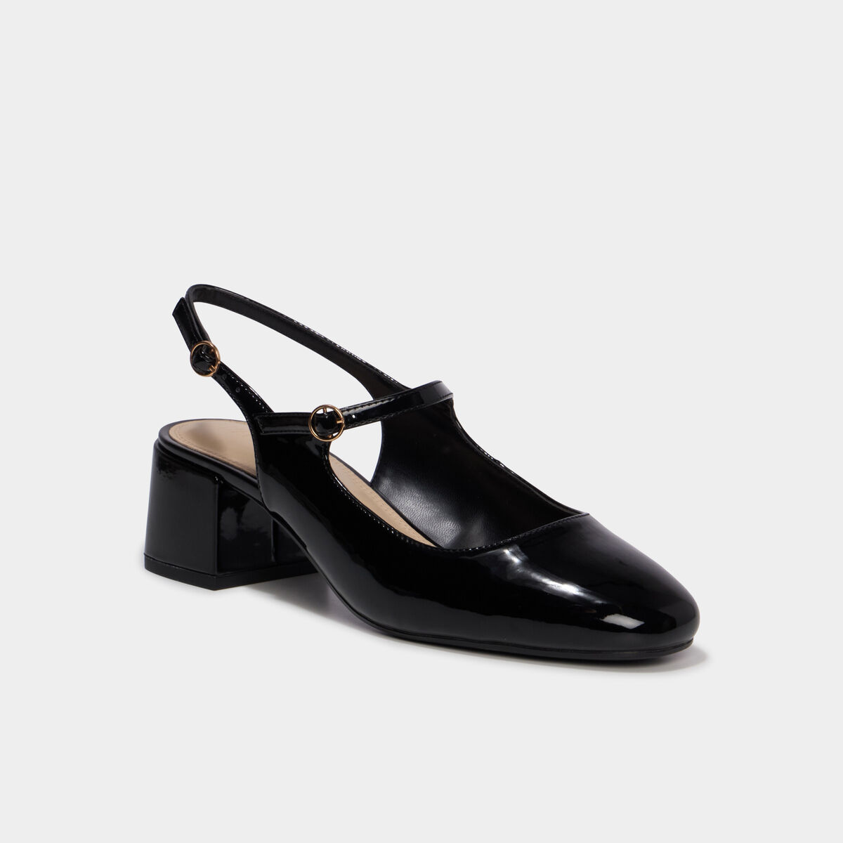 Escarpins vernis &agrave; talons noir femme
